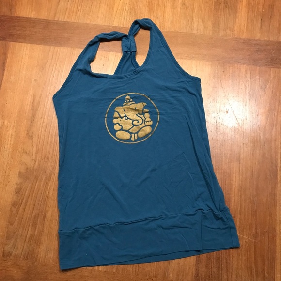 Tops - Elephant Buddha workout stretch tank blue medium